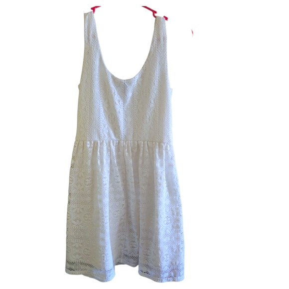 Love Reign Sleeveless Lace Lined Mini Dress Boho White Shabby Chic Women Small - Picture 2 of 11